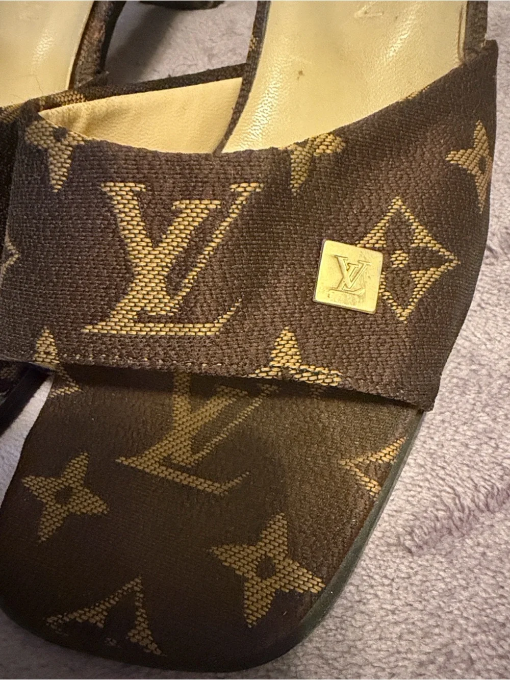 Louis Vuitton Brown Monogram Slide Mules